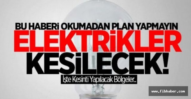 Nevşehir'de Planlı Elektrik Kesintilerine Dikkat
