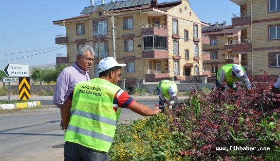 Gülşehir Belediyesi Park Bahçeler Refüj Bakımlarını Yapıyor