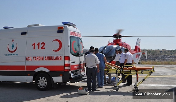 Nevşehir’de kolu kopan genç hava ambulansı ile Konya’ya sevk edildi