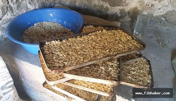 Nevşehir'in meşhur kabak çekirdeği sütle kavruluyor