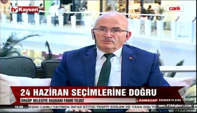 Başkan Yıldız, Tv Kayseri ekranlarında Ürgüp'ü anlattı.