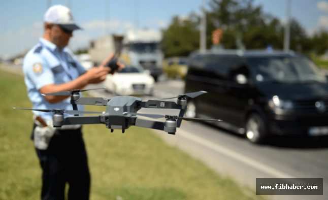 Nevşehir'de 'drone'lu bayram trafiği denetimi
