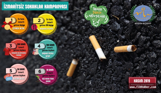 Nevşehir Belediyesi Ödüllü Sigara İzmariti Toplama Kampanyası