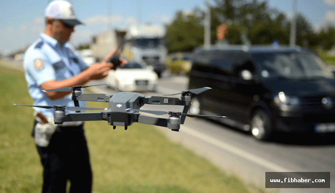 Nevşehir'de trafiği drone ile havadan denetleniyor