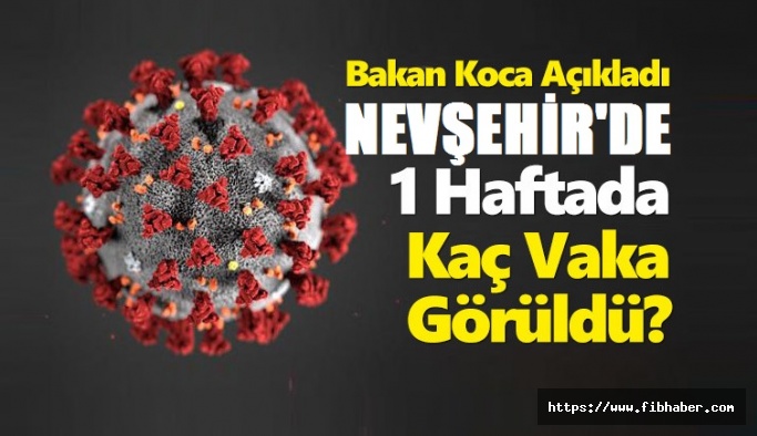 İşte Nevşehir'in haftalık Kovid-19 vaka sayıları...