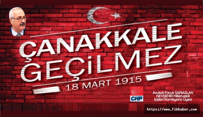 Nevşehir CHP Milletvekili Sarıaslan'dan 18 Mart Mesajı