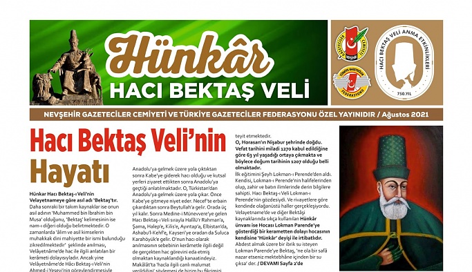 NGC ve TGF’den "Hünkar Hacı Bektaş Veli" gazetesi