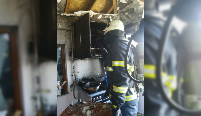 Nevşehir'de korkutan mutfak yangını