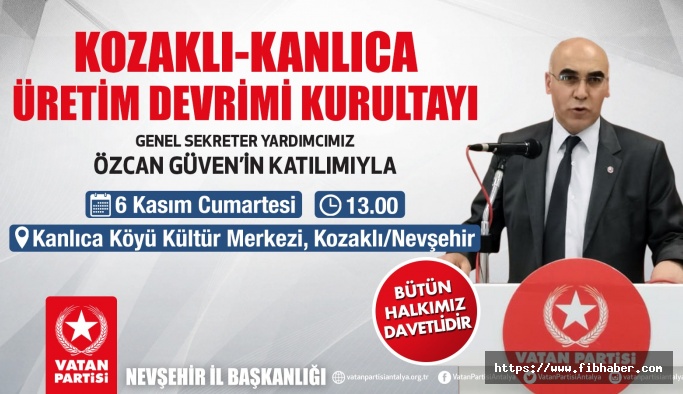 Kozaklı-Kanlıca Üretim Devrimi Kurultayı 6 Kasım'da...