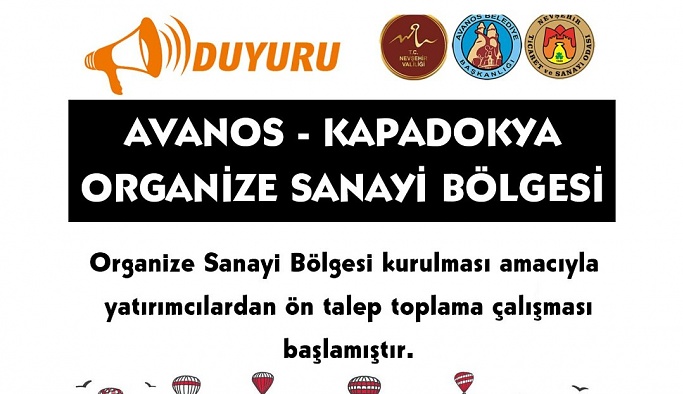 Avanos-Kapadokya OSB ön talep toplama süreci başladı