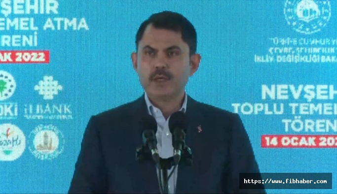 Bakan Kurum, Nevşehir'de toplu temel atma töreninde konuştu