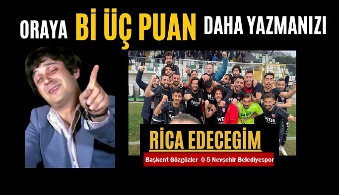 Nevşehir Belediyespor'dan Başkent deplasmanında 5 gollü galibiyet
