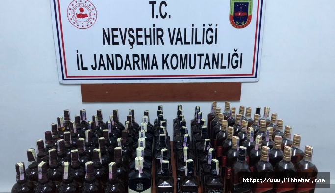 Nevşehir'de 93 şişe kaçak içki ele geçirildi