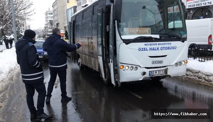 Nevşehir'de Zabıta Özel Halk Otobüslerini Denetledi