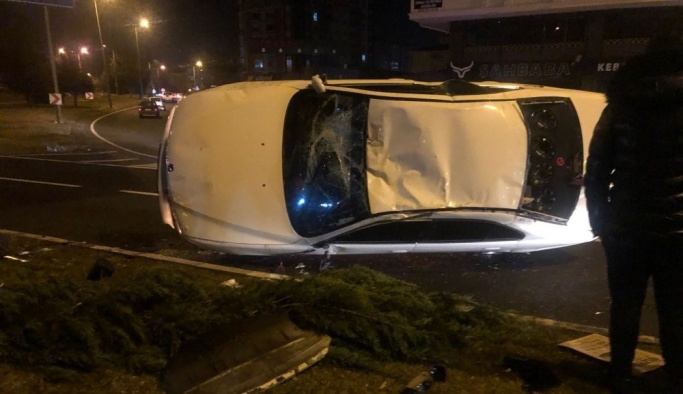 Nevşehir’de Yeni Yılın İlk Saatlerinde Otomobili ile Takla Attı