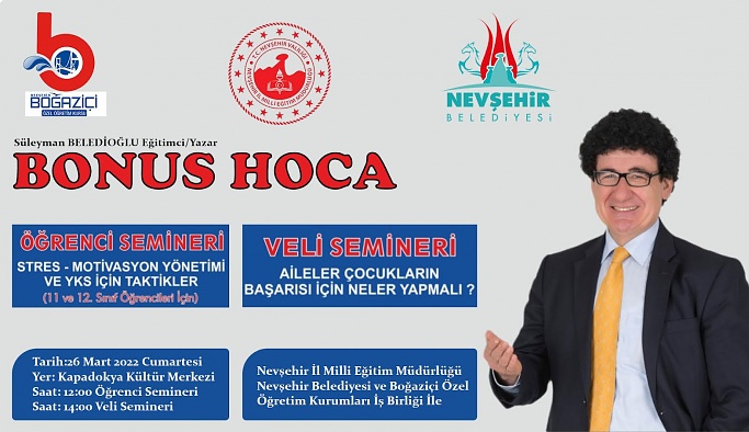 Bonus Hoca’dan Nevşehir'de Motivasyon Eğitimi