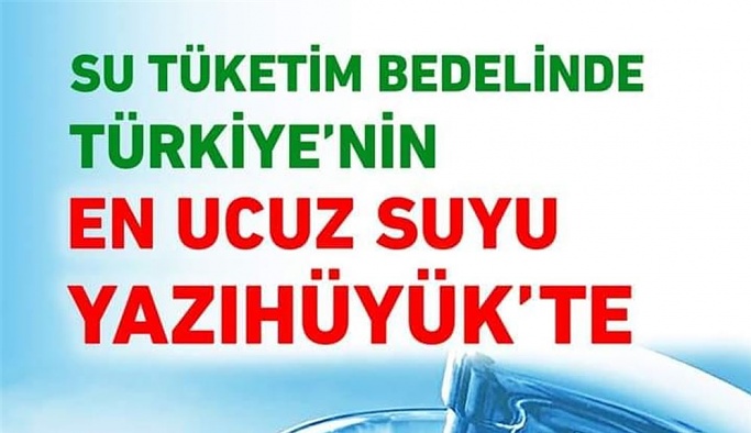 Türkiye'nin en ucuz içme suyu Nevşehir Yazıhüyük'te
