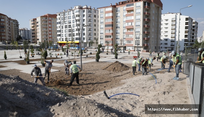 Cevher Dudayev Mahallesi’ndeki Parkın Yapımı Sürüyor