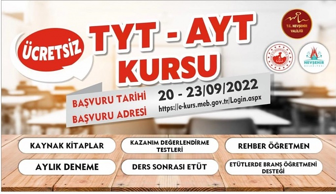 Nevşehir'de mezun öğrenciler için hazırlık TYT – AYT kursu