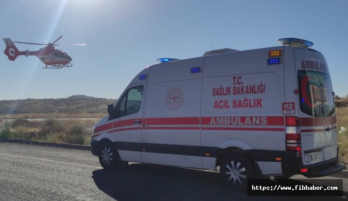 Nevşehir'de hava ambulansı, karaciğer nakli hastası için havalandı