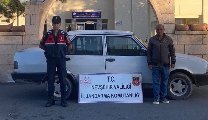 Hacıbektaş’ta çalınan otomobil Nevşehir’de bulundu