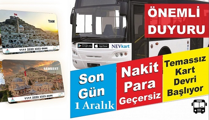 Nevşehir Özel Halk Otobüslerinde Nakit Ödeme İşlemi Sona Eriyor