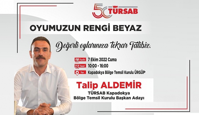 Talip Aldemir, TÜRSAB Kapadokya BTK'da yeniden aday