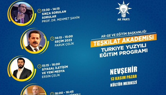 AK Parti Nevşehir’de Teşkilat Akademisi'nin 3. dönemi başlıyor