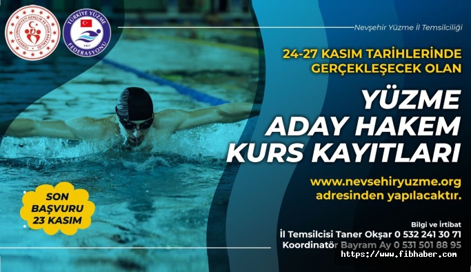 Nevşehir'de Yüzme Hakem Kursu Açılıyor