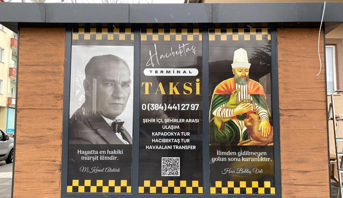 Hacıbektaş'ta taksi durağı yenilendi