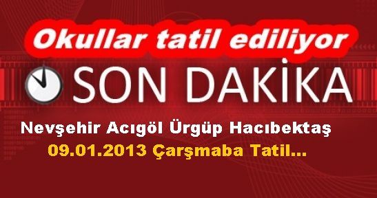 Nevşehir de Yarında Okullar Tatil