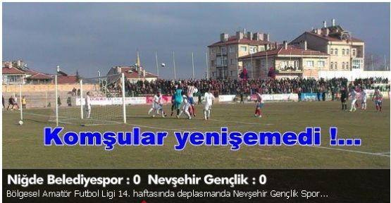 Nevşehir Gençlik: 0 – Niğde Belediyespor: 0
